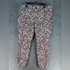 Lane Bryant Womens Leopard Print Pants Size 18 Pink Casual Stretch Skinny Casual